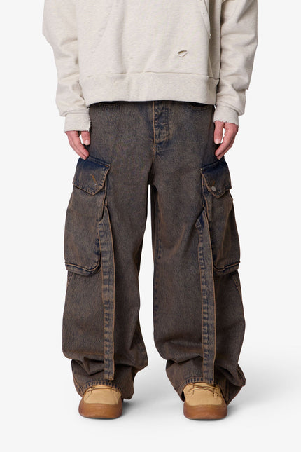 Washed Cargo Pants - Washed Brown