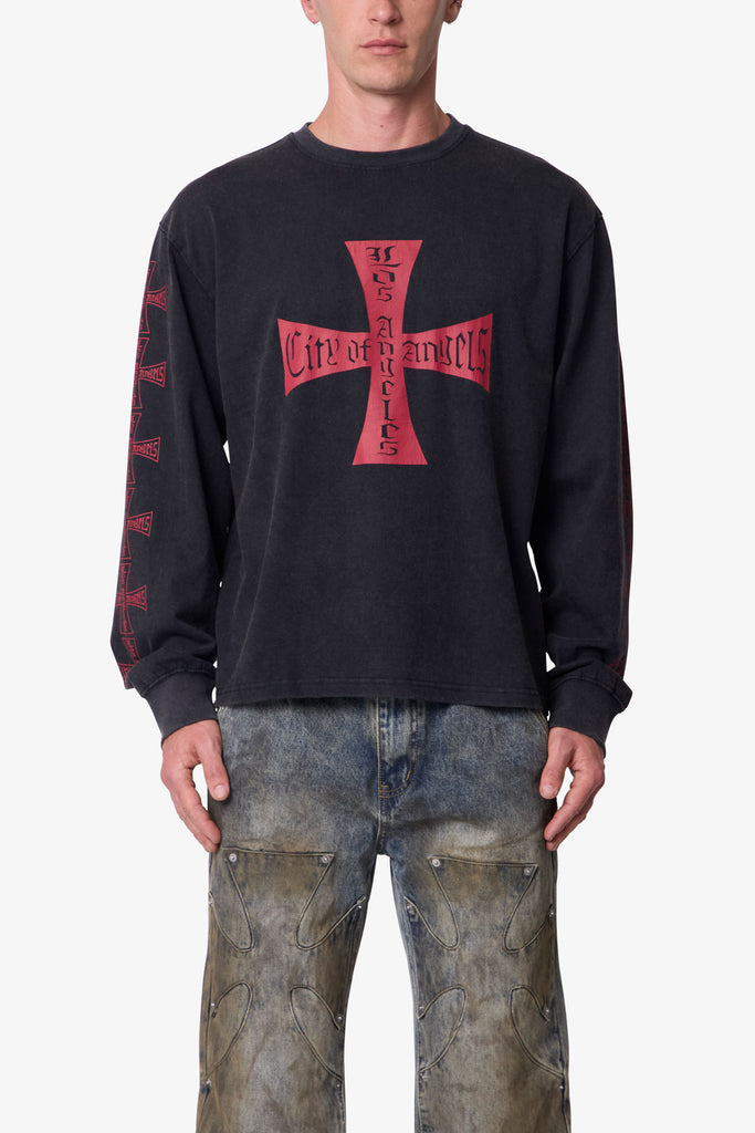 Washed LA L/S Tee - Black | mnml