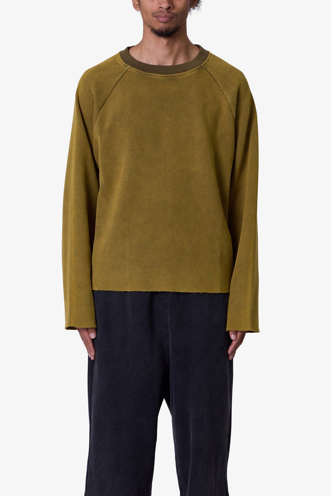 Washed Thermal L/S Tee - Washed Olive | mnml