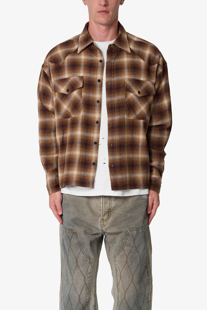 Western Flannel Shirt - Brown | mnml | shop now