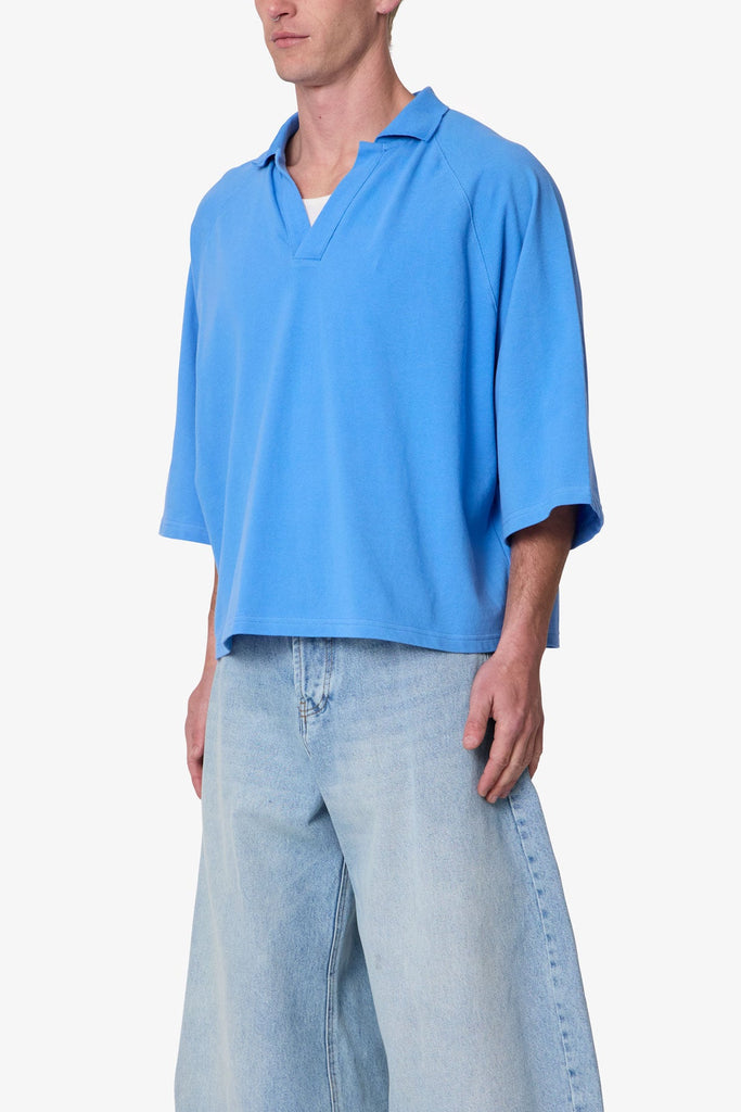 Wide Polo S/S Shirt - Light Blue | mnml