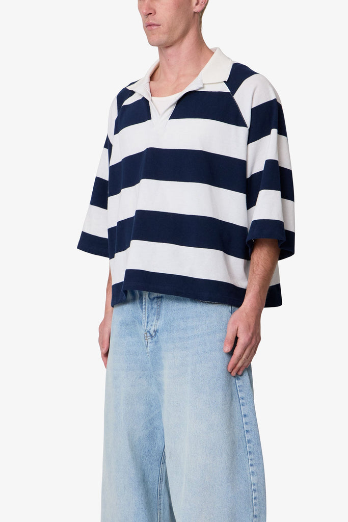 かつきくん着用 DNSR Striped Crop Polo T-Shirt Wide-Striped-SS-Polo-Shirt-