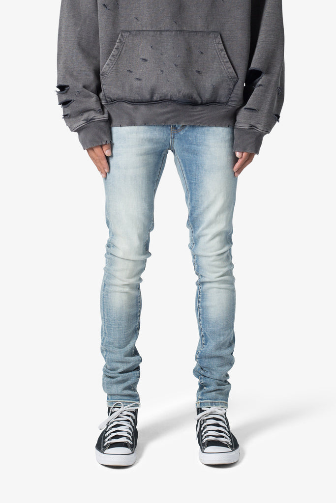 MNML X199 Stretch Skeleton Denim Jeans Raw Blue1