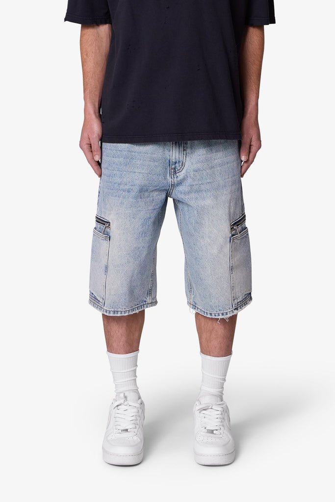 MNML ミニマル｜BAGGY ZIPPER DENIM SHORTS デニムショーツ Zipper Baggy Denim Shorts - Black | mnml | shop now