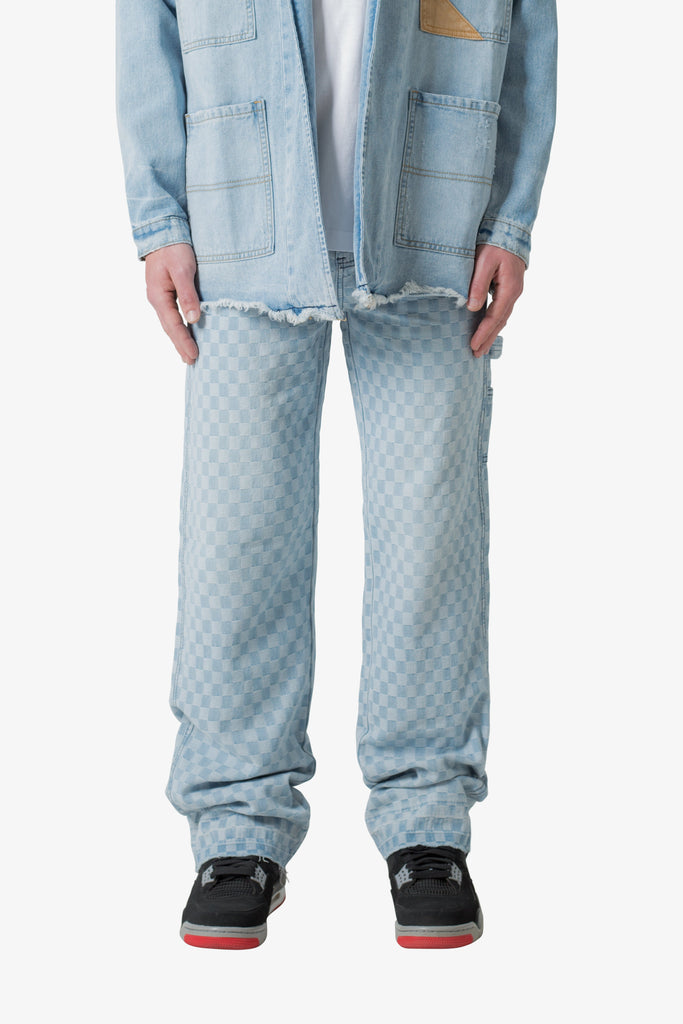 Checkerboard Carpenter Denim - Blue/White