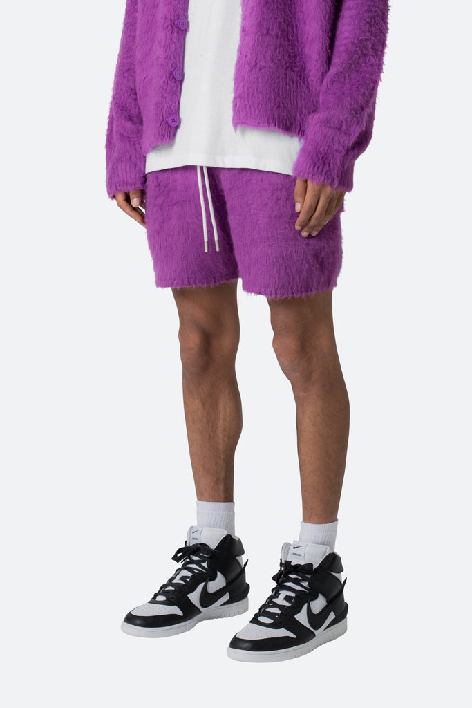 Fuzzy Sweatshorts - Purple
