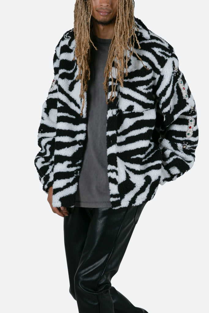 Jewel Sherpa Jacket - Zebra