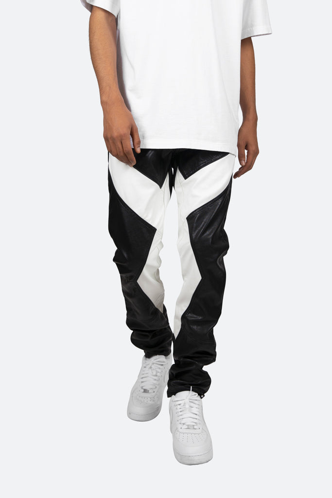 S192 Leather Pants - Black/White