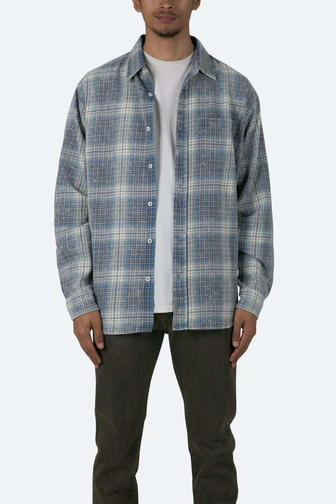 Vintage Plaid Shirt - Blue/White