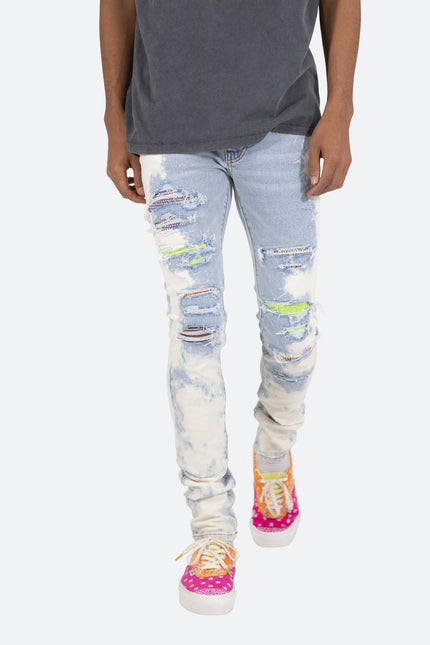 X409 Rhinestone Skinny Denim - Blue