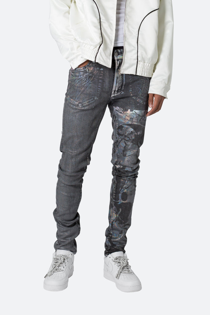 Amiri Grey Paint Splatter Jeans in Grey for Men