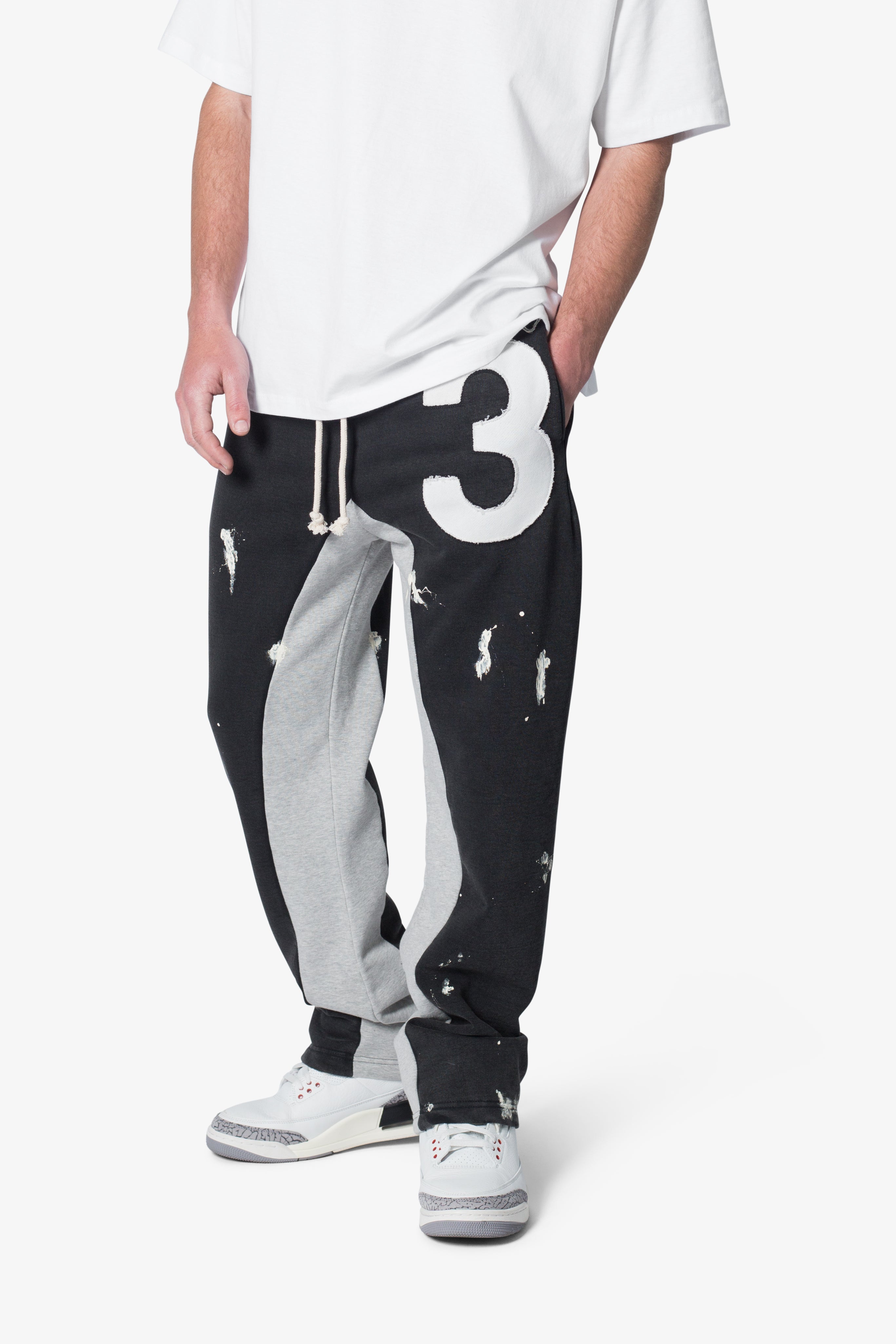 【mnem】25SS★ [mnem] patch straight sweatpants 3-Patch-Contrast-Sweatpants-