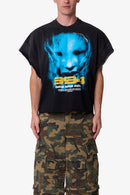 T-shirt Moth Cutoff - Noir délavé