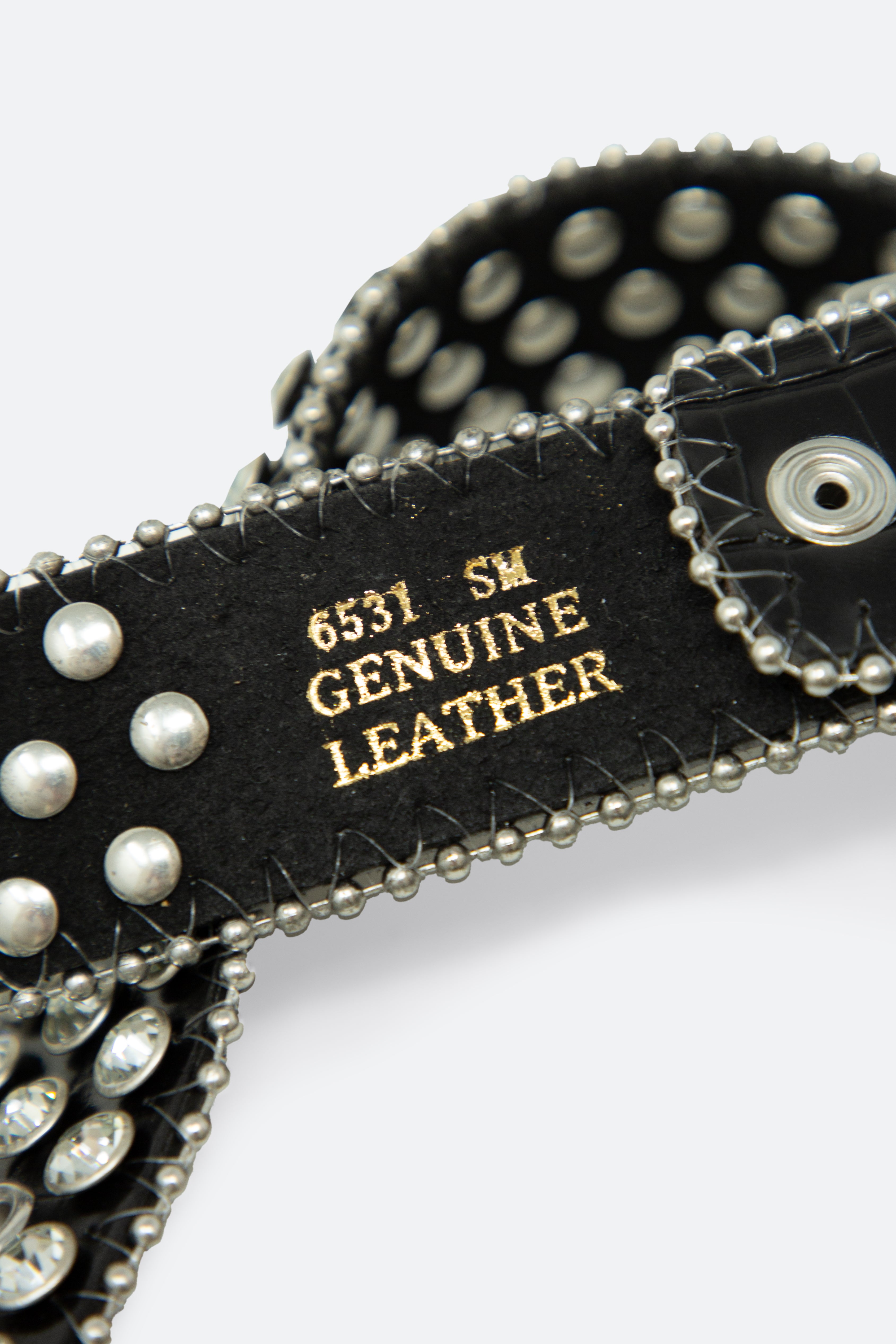 Allover Rhinestone Studded Belt - Black | mnml | shop now 