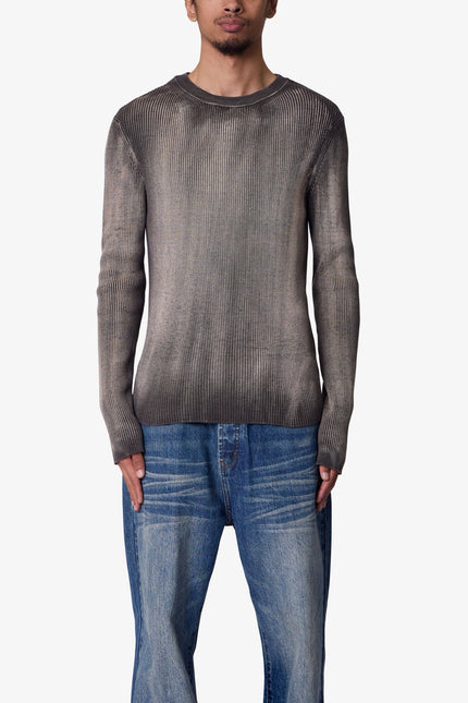 Ash Tray Ribbed L/S Shirt - Charcoal Grey