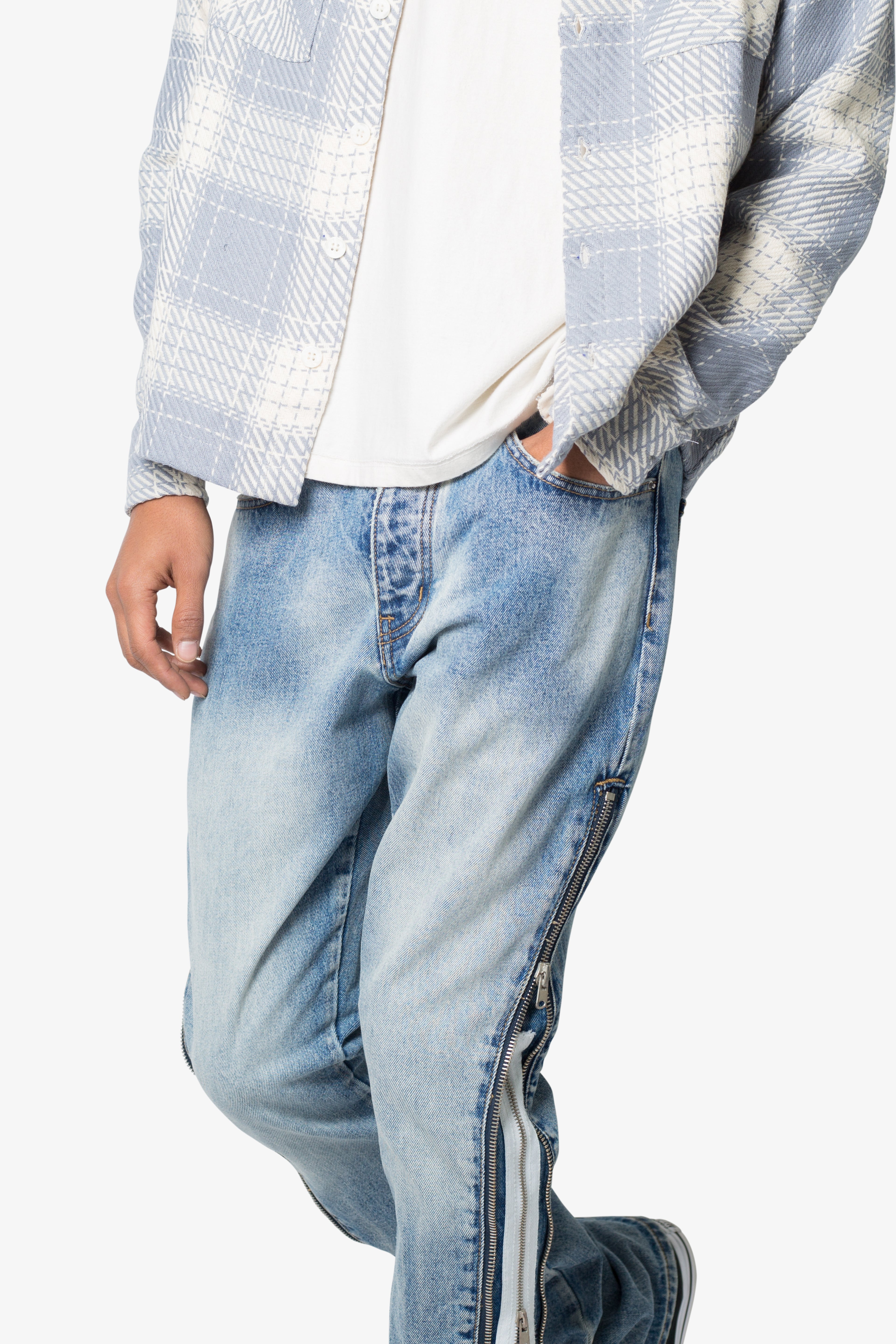 B574 Zipper Denim - Blue | mnml | shop now