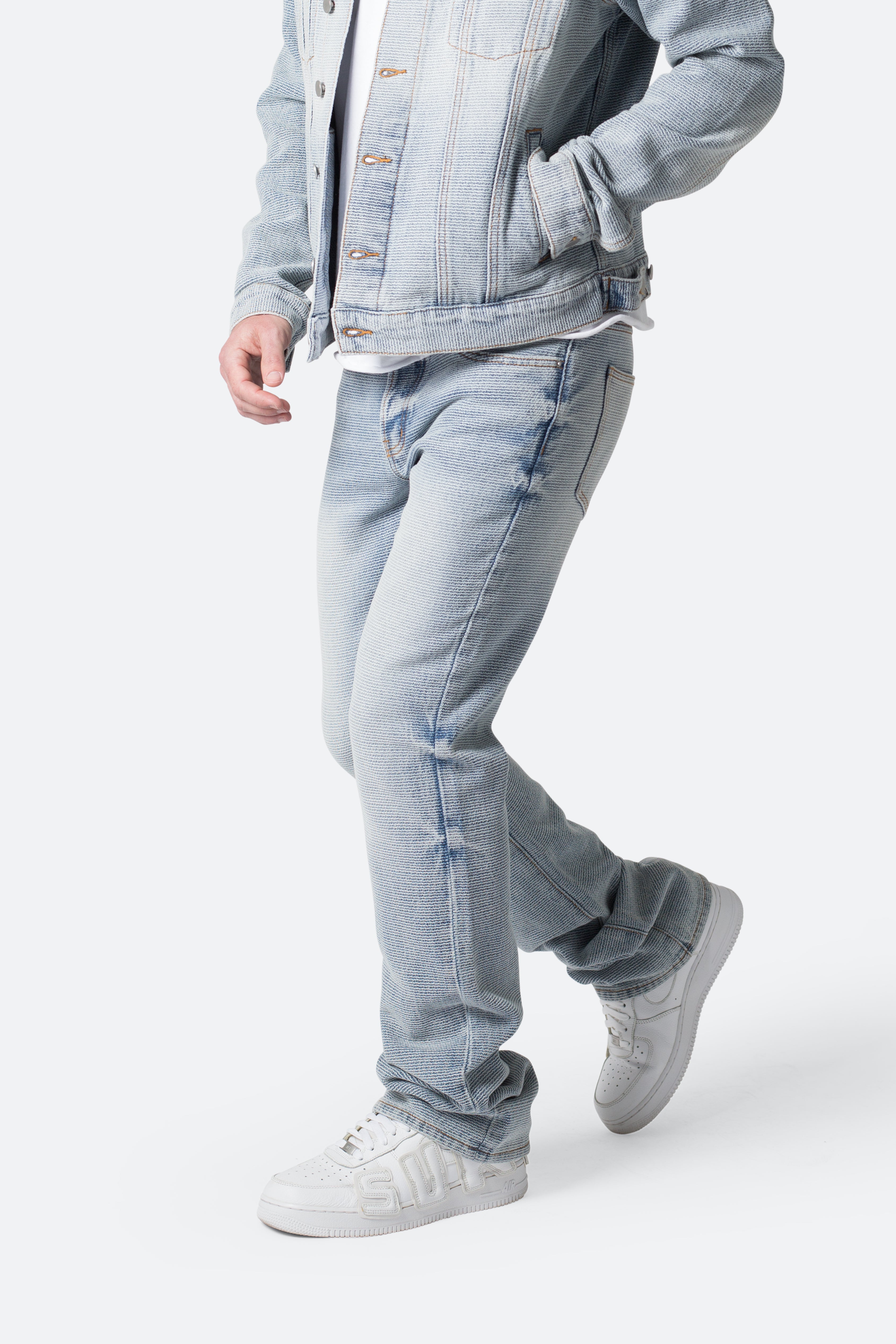 B575 Western Crosshatch Flare Denim - Blue | mnml
