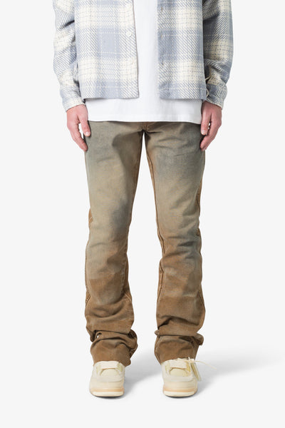 B643 Flare Burnt Denim in Black/Brown - Size 28