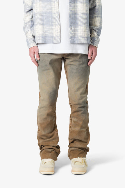 B643 Flare Burnt Denim - Brown