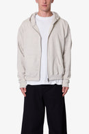 Sudadera con capucha básica gris con cremallera