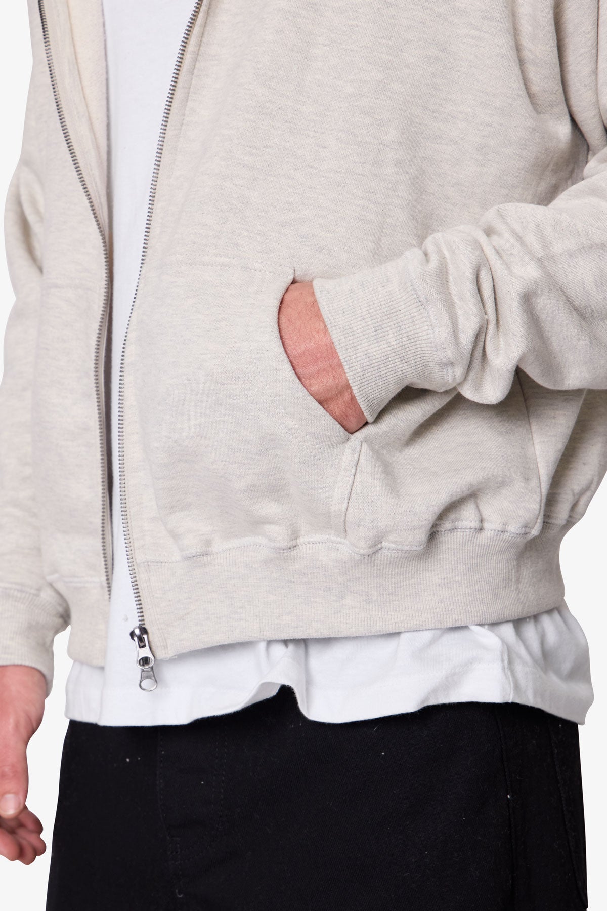 Grey Zip Up Hoodie | mnml