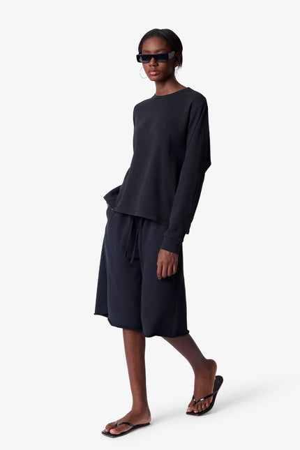 Long Sweatshorts - Black