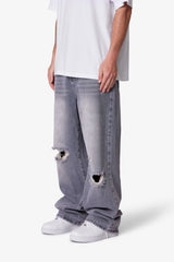 Baggy Blowout Denim - Washed Grey