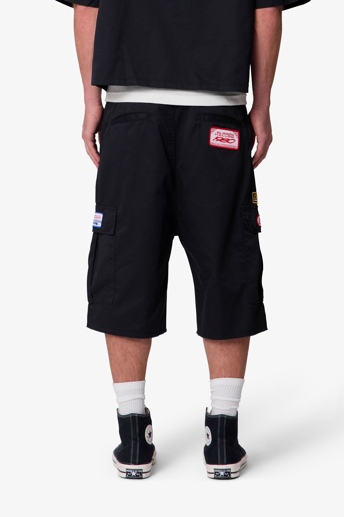 Baggy Cargo Work Shorts - Black | mnml