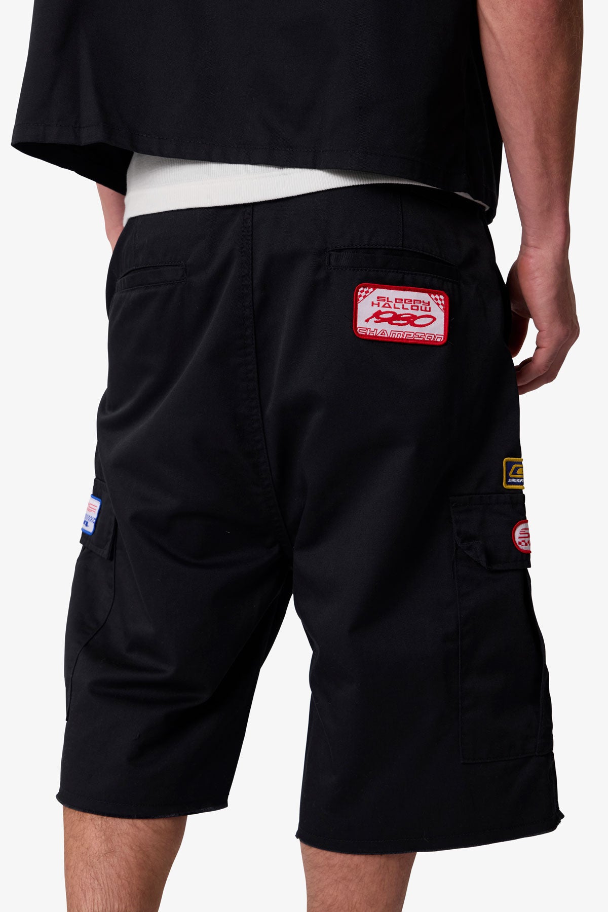 Baggy Cargo Work Shorts - Black | mnml