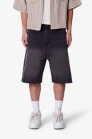 Short en jean ample et délavé noir