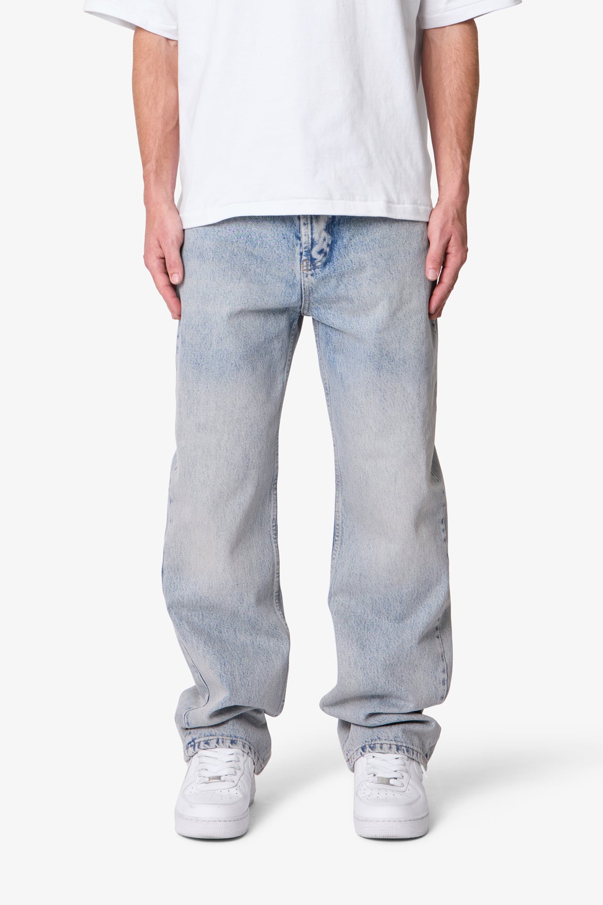 Ultra Baggy Chainstitch Denim - Light Blue | mnml | shop now