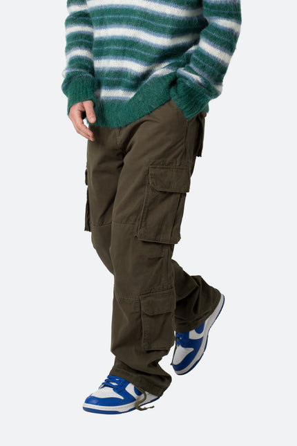 Pantalon cargo ample double - Olive