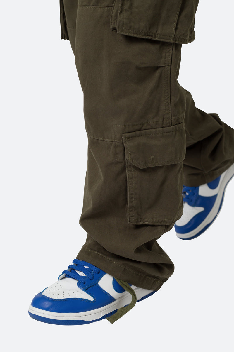 Baggy Double Cargo Pants - Olive | mnml | shop now