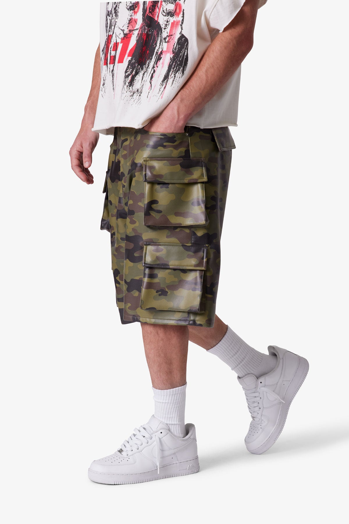 grailz legal 迷彩 baggy SHORTS CAMO opium Baggy Camo Twill Shorts - Woodland Camo | mnml | shop now