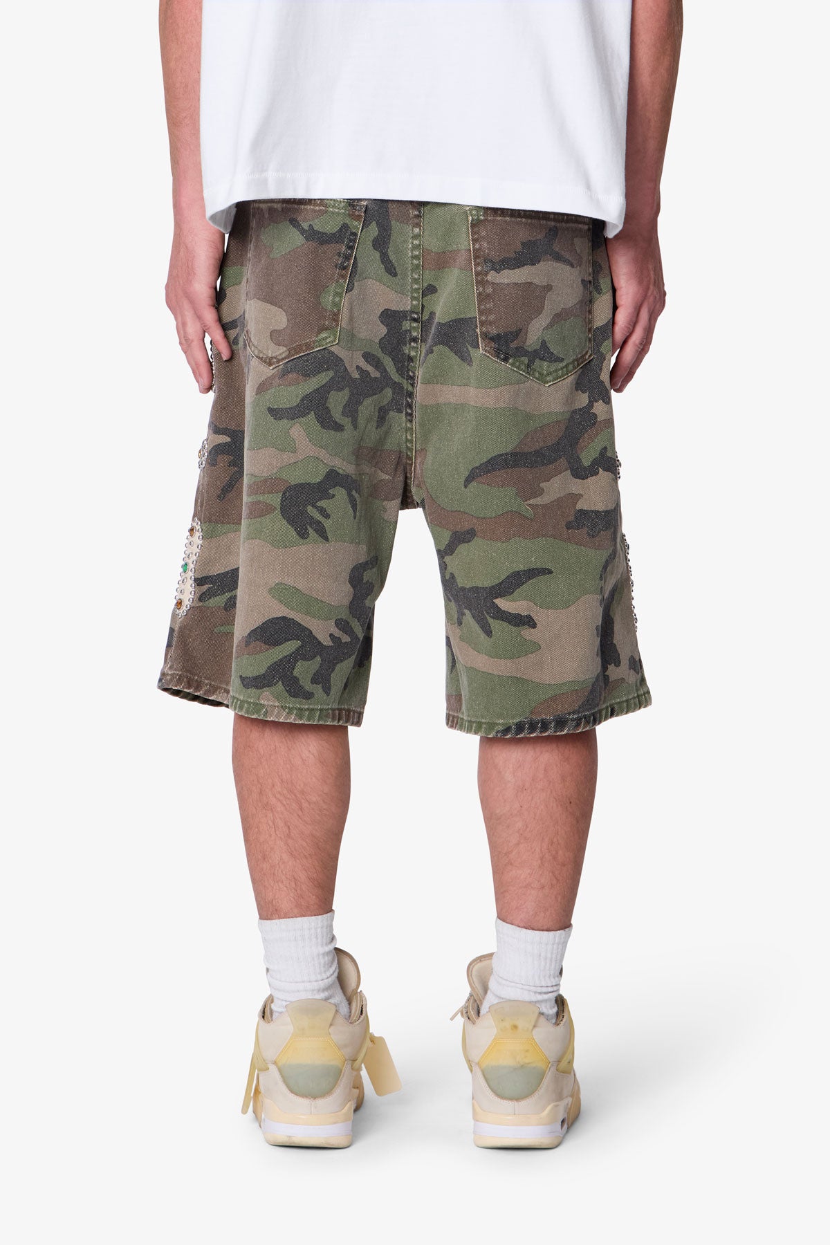 Baggy Camo Twill Shorts - Woodland Camo | mnml