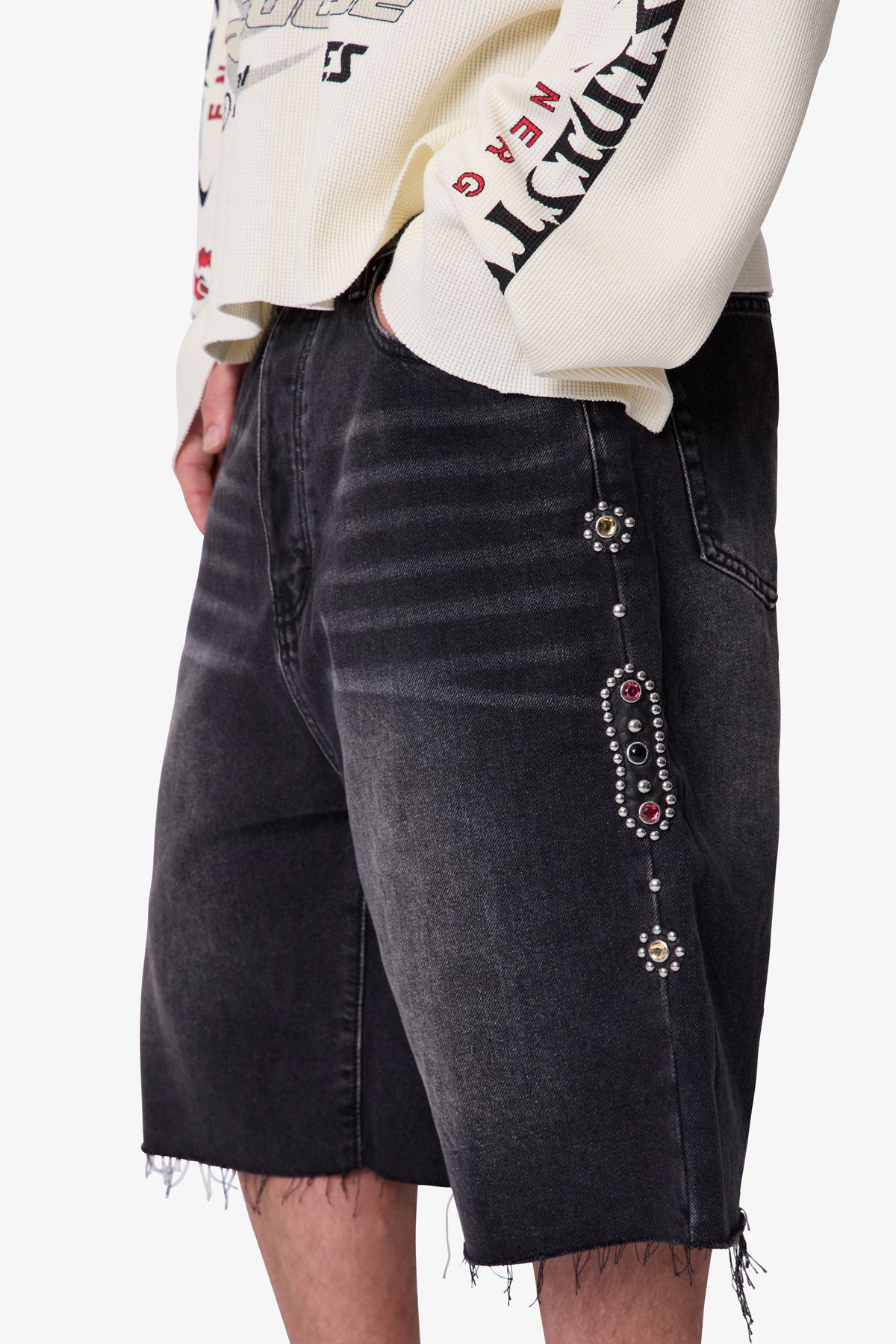 Baggy Mojave Denim Shorts - Black | mnml