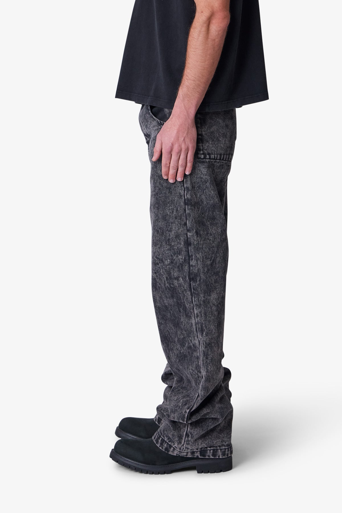 joint KIDILL MA-1 BLACK FLOWER Baggy Moto Denim - Vintage Black | mnml | shop now