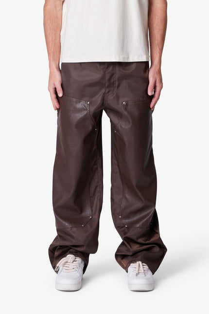 Baggy Nylon Work Pants - Brown
