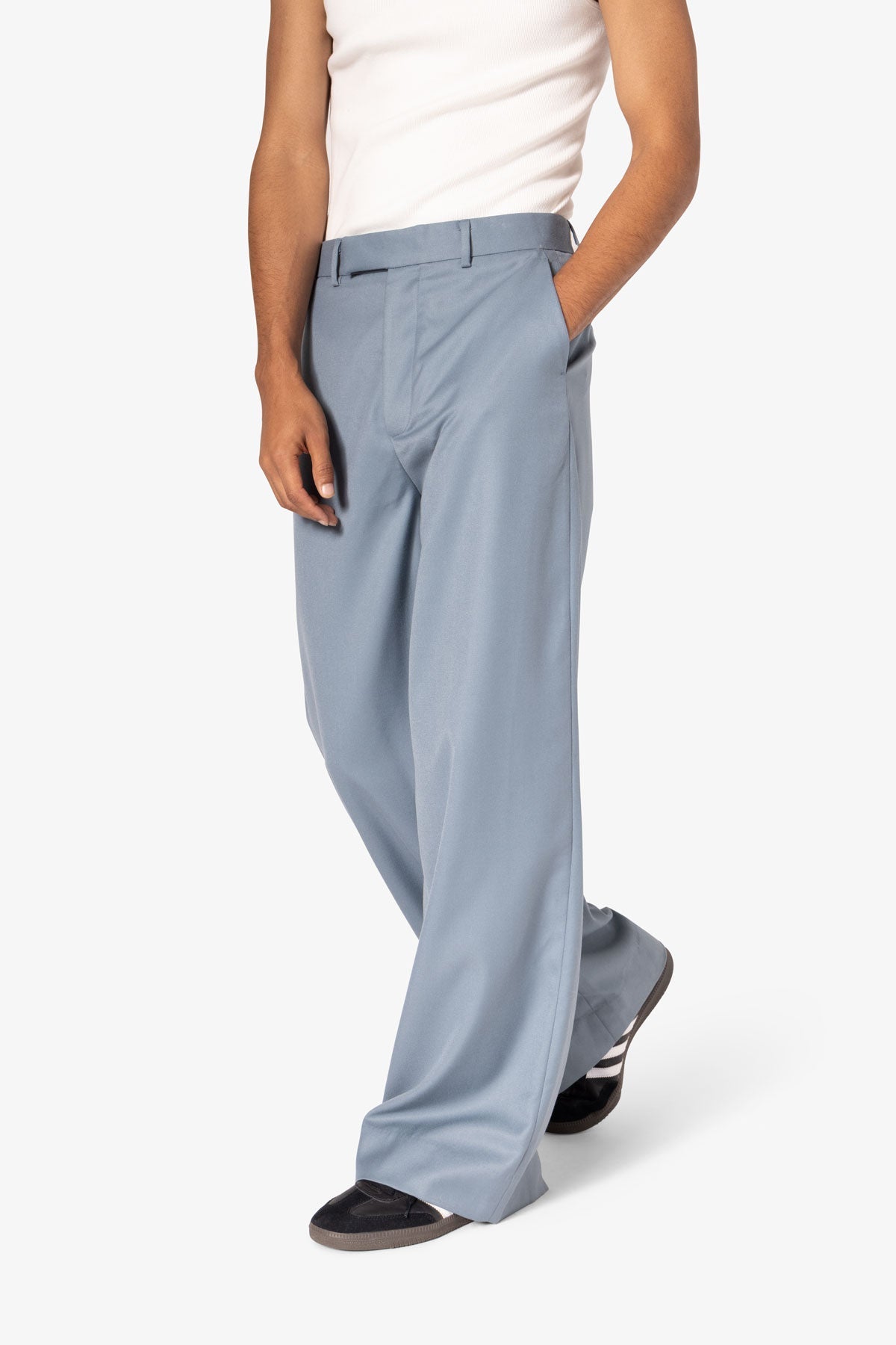 Baggy Suit Pants - Teal | mnml | shop now