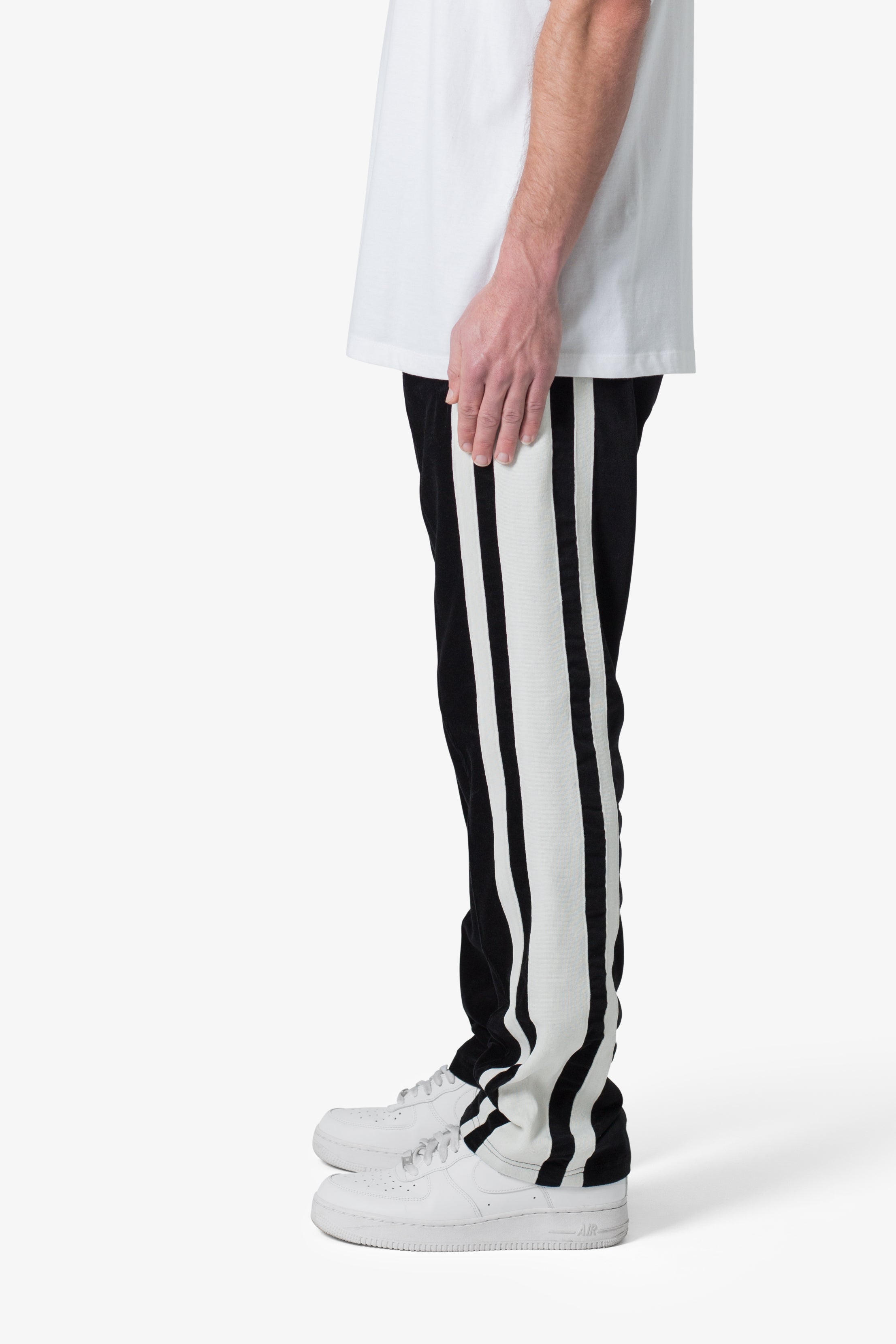 Baggy Velour Track Pants - Black | mnml | shop now