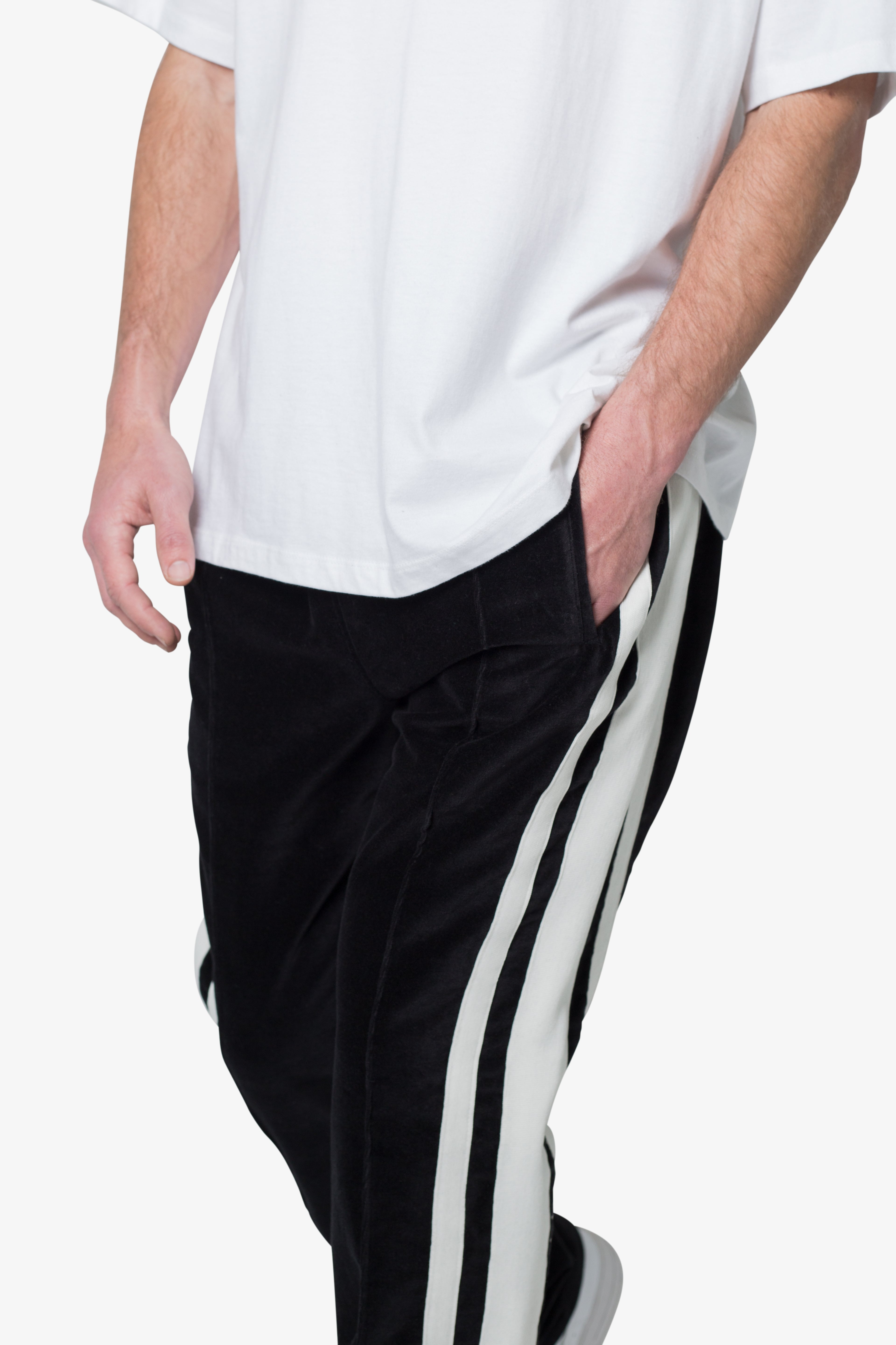 Baggy Velour Track Pants - Black | mnml | shop now