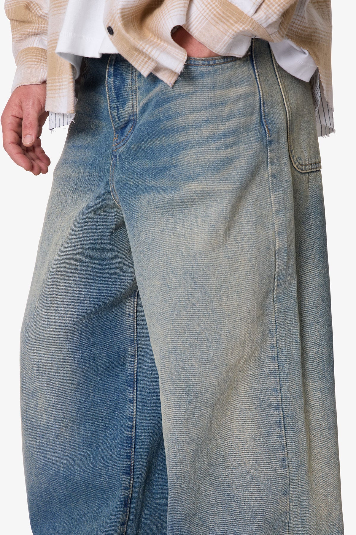 Baggy Washed Rave Denim - Medium Blue | mnml