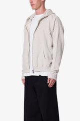 Basic Zip Up Hoodie - Grey