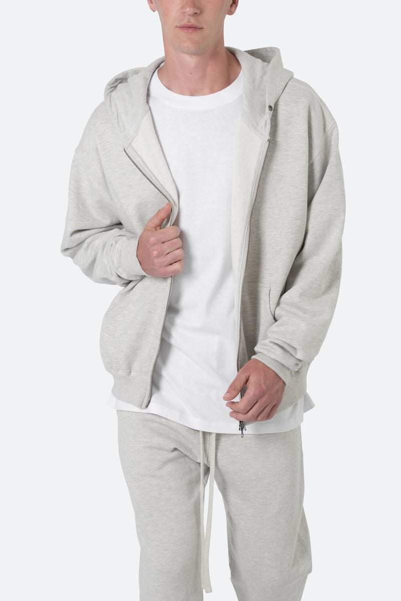 Basic Zip Up Hoodie - Grey | mnml | shop now