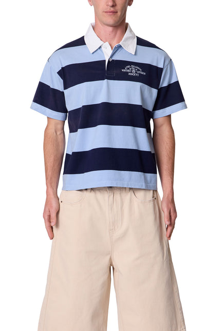 Big Stripe S/S Rugby Shirt - Blue