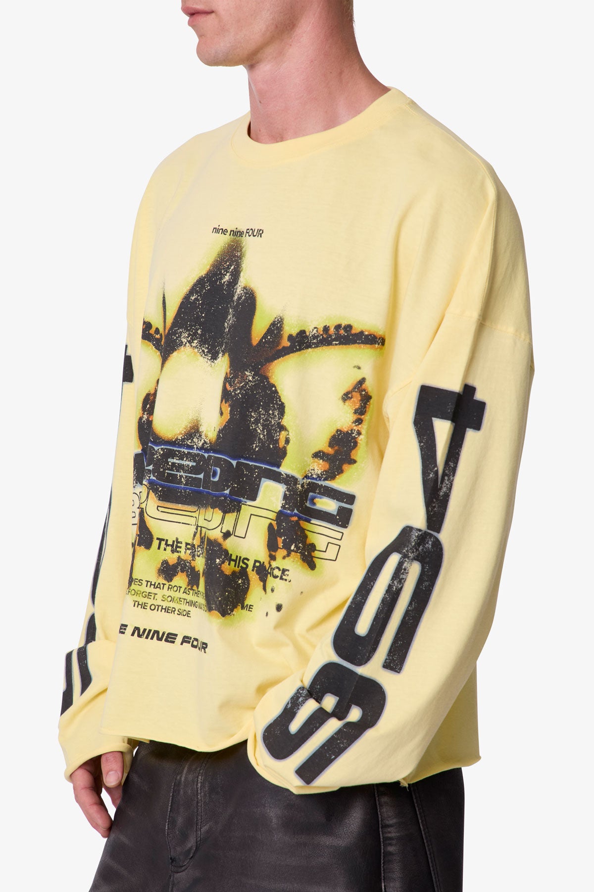 トップス YELLO DISTRESSED BLOOD TYPE SET UP Bleeding L/S Tee - Yelllow | mnml