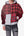 Blocked Flannel Hoodie - Red