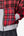 Blocked Flannel Hoodie - Red