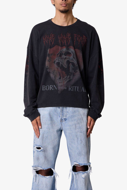 Born From Ritual L/S Tee - Washed Black