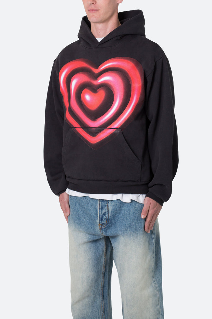 Black hoodie with broken heart Clearance